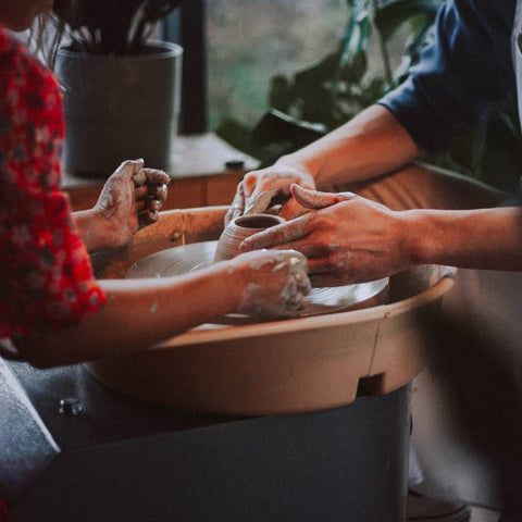 pottery gift on the pottery wheel 
