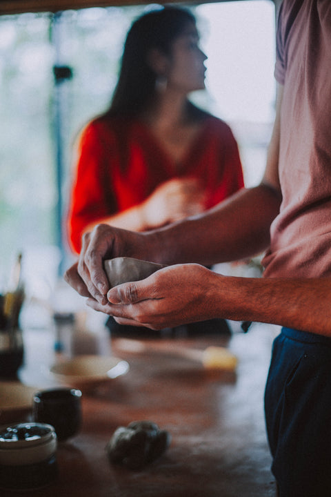 Handbuilding pottery pinch pot 